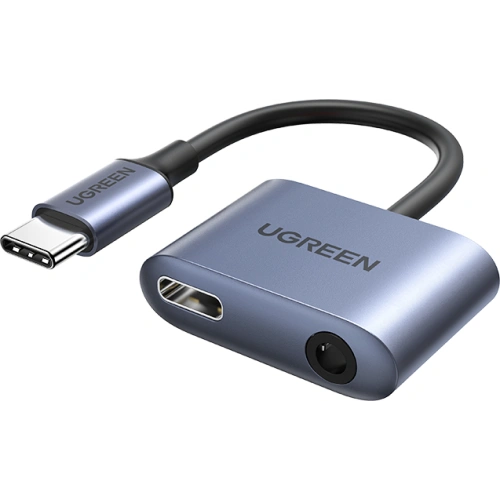 Kup UGREEN CM231 Adapter USB-C (männlich) - USB-C PD QC (weiblich) + 3,5mm Klinke (weiblich) grau - UGR1278GRY - {ean13} - Sklep Home Screen