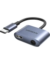 Buy UGREEN CM231 audio adapter USB Type C (male) - USB Type C PD QC (female) + 3.5mm mini jack (female) gray - UGR1278GRY - {ean13} - Home Screen Store Europe