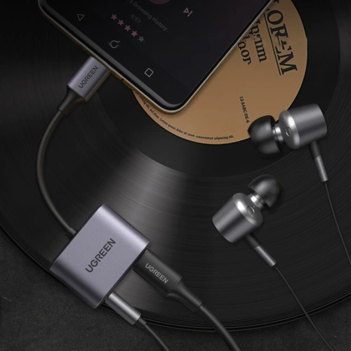 Kup UGREEN CM231 Adapter USB-C (männlich) - USB-C PD QC (weiblich) + 3,5mm Klinke (weiblich) grau - UGR1278GRY - {ean13} - Sklep Home Screen