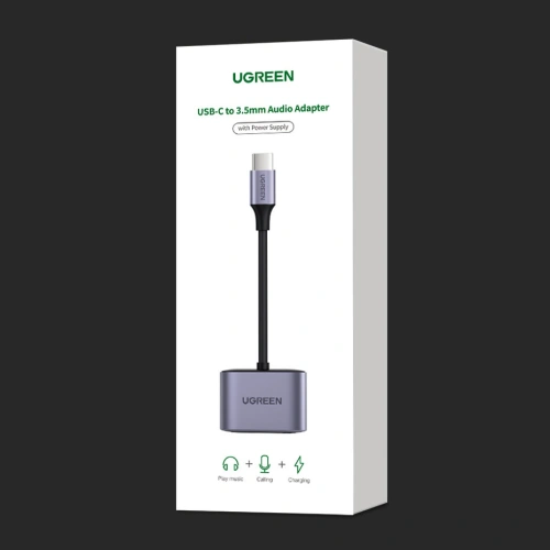 Kup Adapter UGREEN CM231 USB-C (męski) - USB-C PD QC (żeński) + mini jack 3,5mm (żeński) szary - UGR1278GRY - {ean13} - Sklep Home Screen