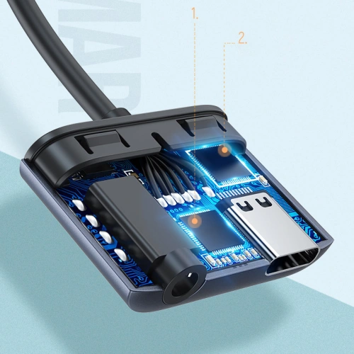 Kup Adapter UGREEN CM231 USB-C (męski) - USB-C PD QC (żeński) + mini jack 3,5mm (żeński) szary - UGR1278GRY - {ean13} - Sklep Home Screen