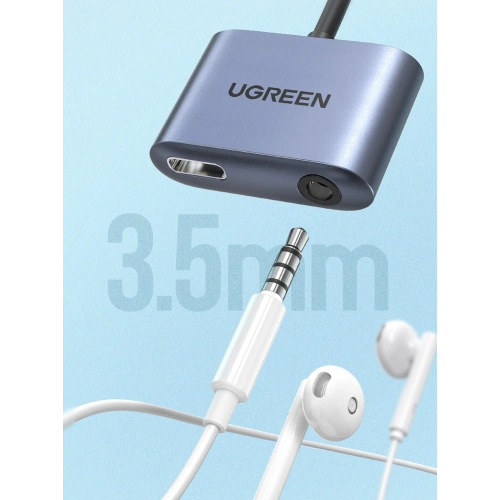 Kup Adapter UGREEN CM231 USB-C (męski) - USB-C PD QC (żeński) + mini jack 3,5mm (żeński) szary - UGR1278GRY - {ean13} - Sklep Home Screen