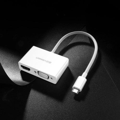 Kup Adapter UGREEN MM123 USB-C - HDMI / VGA biały - UGR1280WHT - {ean13} - Sklep Home Screen