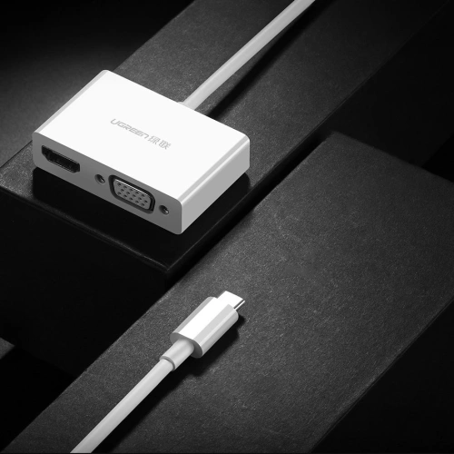 Kup Adaptér UGREEN MM123 USB-C - HDMI / VGA bílý - UGR1280WHT - {ean13} - Sklep Home Screen