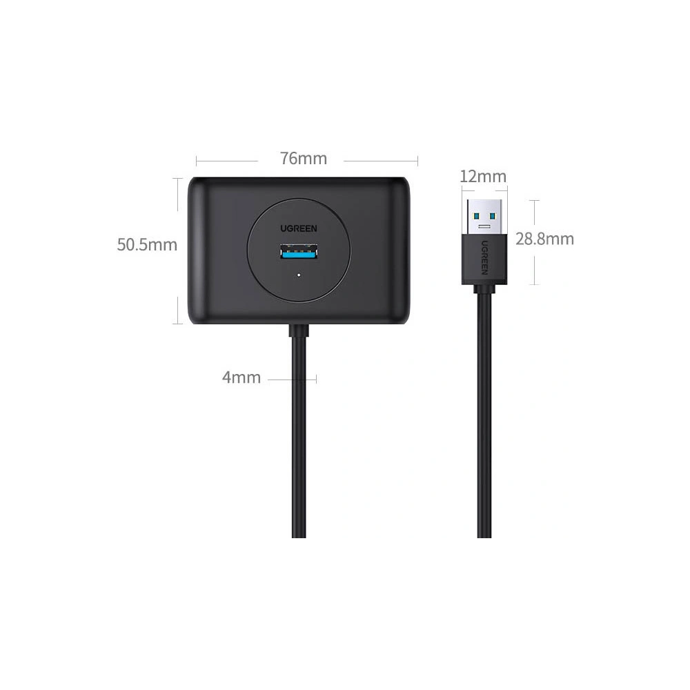 Hub UGREEN CR113 USB-C - 4 x USB 3.0 1m biały