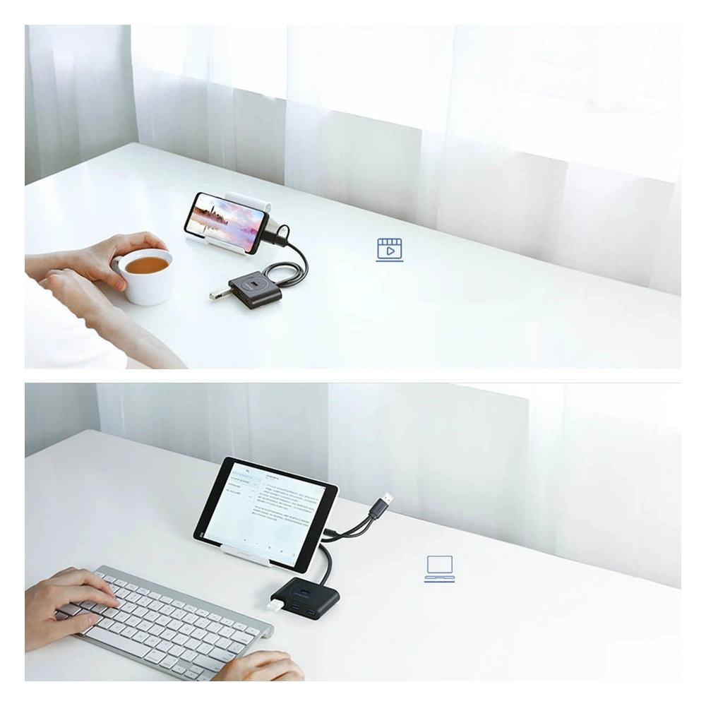 Hub UGREEN CR113 USB-C - 4 x USB 3.0 1m biały