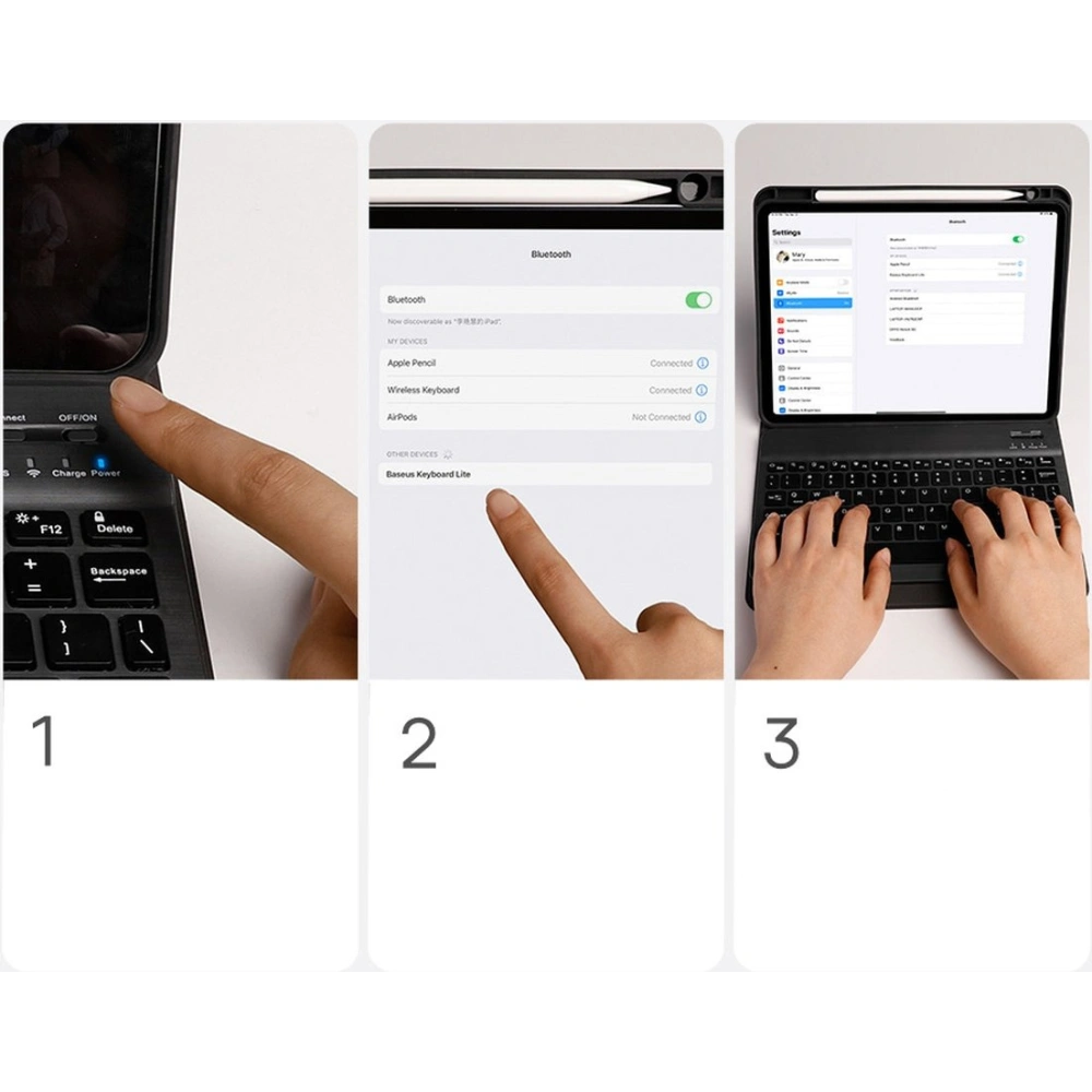 Etui z klawiaturą Baseus Brilliance Apple iPad Pro 11 2018/2020/2021 (1., 2. i 3. generacji) czarny