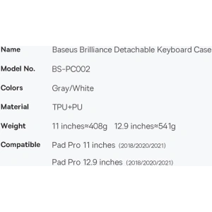 Kup Etui z klawiaturą Baseus Brilliance Apple iPad Pro 11 2018/2020/2021 (1., 2. i 3. generacji) czarny - BSU3369BLK - {ean13} - Sklep Home Screen