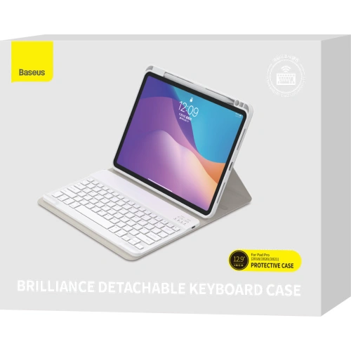 Kup Etui cu tastatură Baseus Brilliance Apple iPad Pro 12.9 2018/2020/2021 (3., 4. și 5. generație) alb - BSU3372WHT - {ean13} - Sklep Home Screen