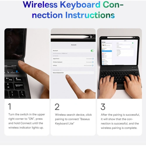 Buy Baseus Brilliance case with keyboard Apple iPad Pro 12.9 2018/2020/2021 (3., 4. i 5. gen) white - BSU3372WHT - {ean13} - Home Screen Store Europe