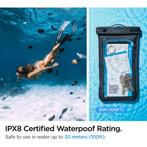 Buy Spigen A601 Universal Waterproof Case Black - SPN2268BLK - {ean13} - Home Screen Store Europe