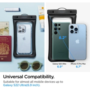 Kup Univerzální vodotěsné pouzdro Spigen A610 Univerzální vodotěsné plovoucí pouzdro černé - SPN2270BLK - {ean13} - Sklep Home Screen
