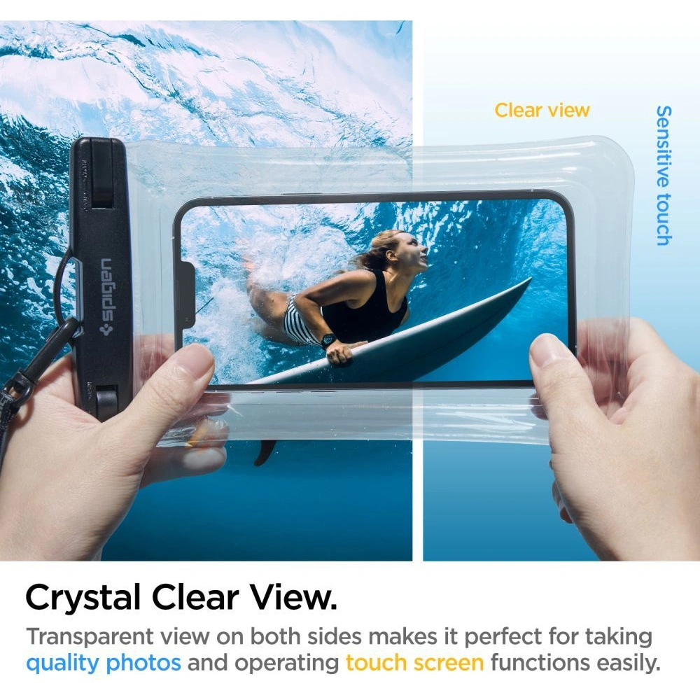 Uniwersalne wodoszczelne etui Spigen A610 Universal Waterproof Float Case Crystal Clear
