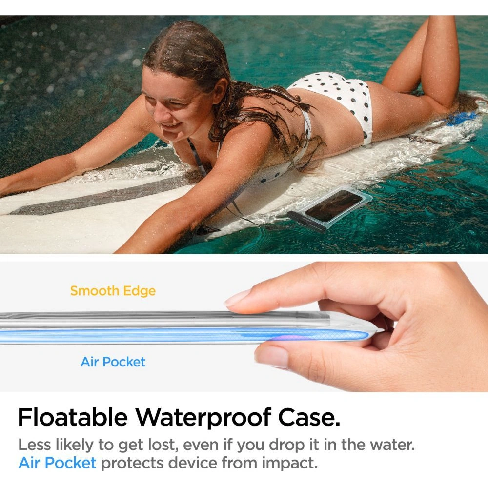 Uniwersalne wodoszczelne etui Spigen A610 Universal Waterproof Float Case Crystal Clear