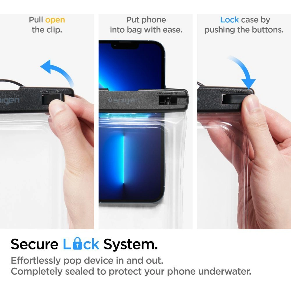 Uniwersalne wodoszczelne etui Spigen A610 Universal Waterproof Float Case Crystal Clear