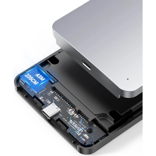 Buy UGREEN CM300 pocket enclosure for 2.5 \'\' SATA 3.0 6Gbps hard disk gray + cable USB - USB Type C 0.5m - UGR1283GRY - {ean13} - Home Screen Store Europe