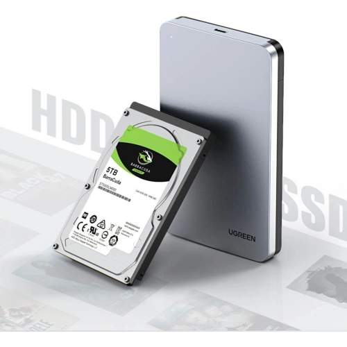 Kup 2,5-Zoll-Festplattentasche UGREEN CM300 SATA 3.0 6Gbps grau + USB-auf-USB-C-Kabel 0,5m - UGR1283GRY - {ean13} - Sklep Home Screen