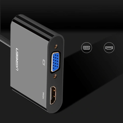 Kup Adaptér konvertor UGREEN CM101 mini HDMI (samec) - VGA (samice) / HDMI (samice) + mini jack 3,5mm (samice) černý - UGR1284BLK - {ean13} - Sklep Home Screen