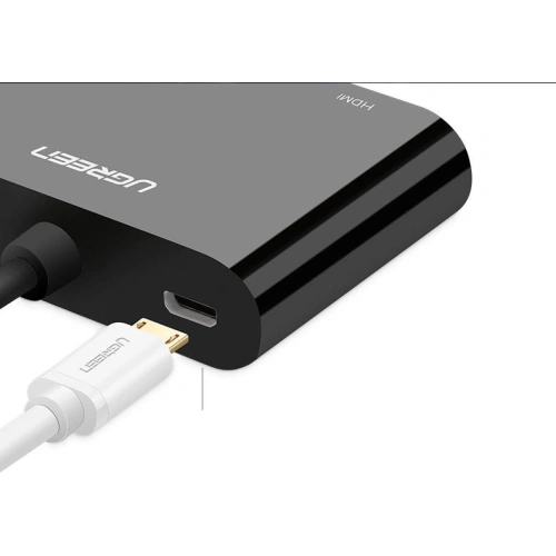 Kup Adaptér konvertor UGREEN CM101 mini HDMI (samec) - VGA (samice) / HDMI (samice) + mini jack 3,5mm (samice) černý - UGR1284BLK - {ean13} - Sklep Home Screen