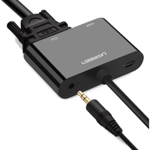 Kup Adaptér konvertor UGREEN CM101 mini HDMI (samec) - VGA (samice) / HDMI (samice) + mini jack 3,5mm (samice) černý - UGR1284BLK - {ean13} - Sklep Home Screen