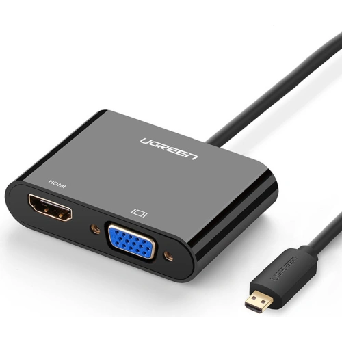Kup UGREEN MM115 Video-Adapter Micro HDMI zu HDMI + VGA 30 cm Schwarz - UGR1285BLK - {ean13} - Sklep Home Screen