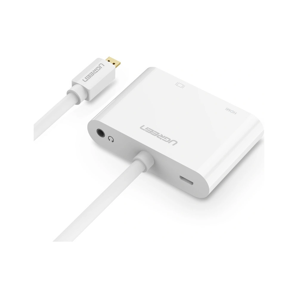 Adapter video UGREEN MM115 micro HDMI - HDMI + VGA 30cm czarny