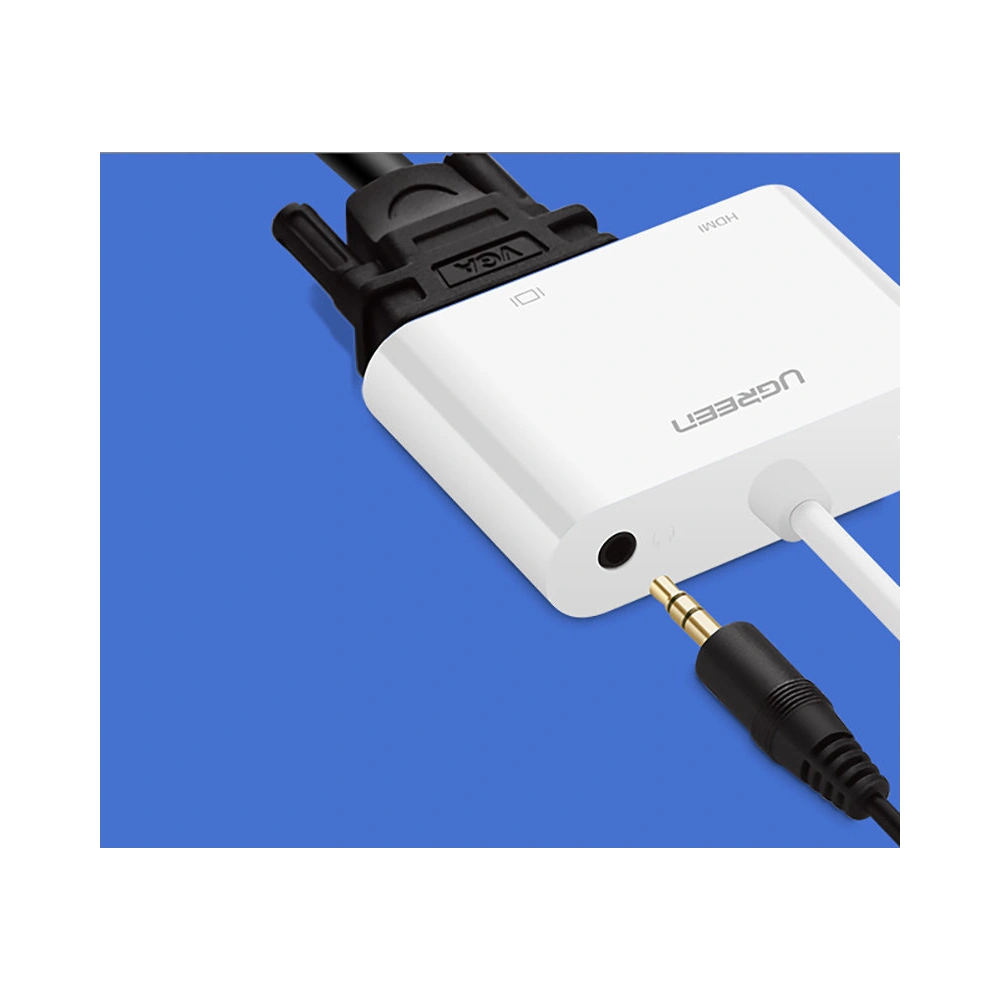 Adapter video UGREEN MM115 micro HDMI - HDMI + VGA 30cm czarny