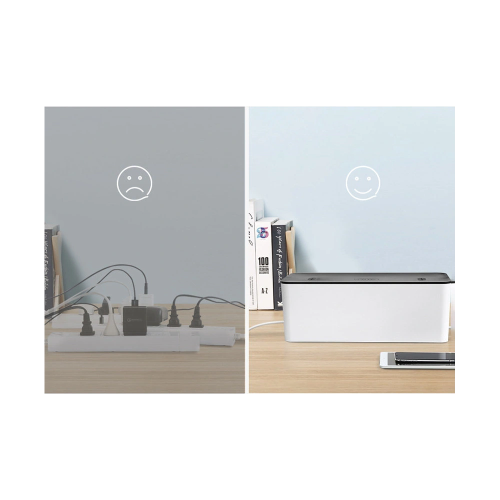 Organizer do kabli UGREEN LP110 pojemnik na listwy S 27,8x13x12,8cm czarno-biały