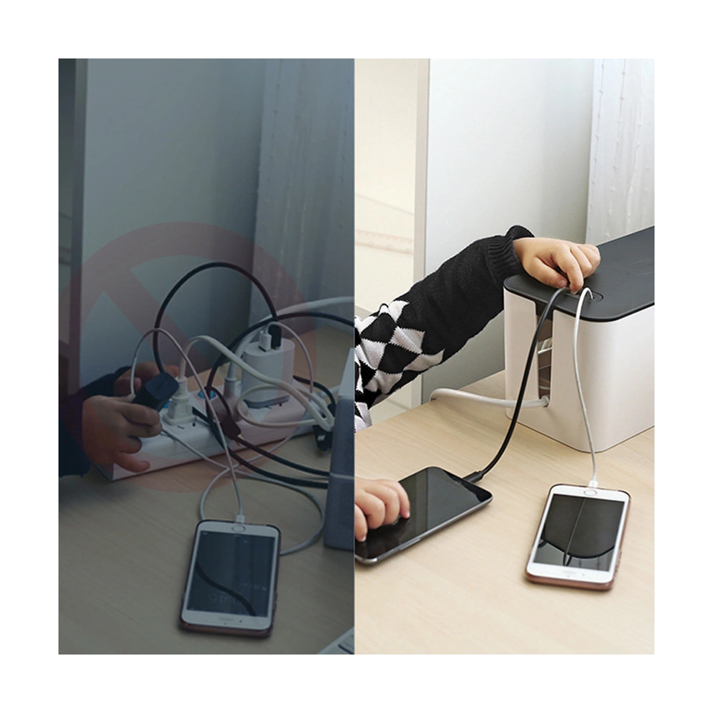 Organizer do kabli UGREEN LP110 pojemnik na listwy S 27,8x13x12,8cm czarno-biały