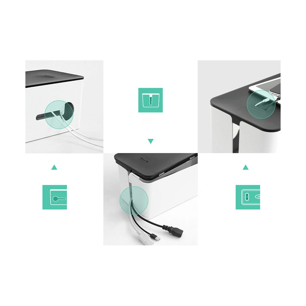 Organizer do kabli UGREEN LP110 pojemnik na listwy S 27,8x13x12,8cm czarno-biały