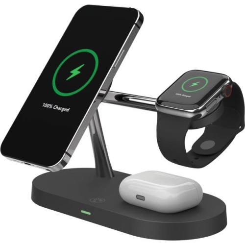 Kup Bezdrátová nabíječka MagSafe Tech-Protect A14 3in1 Magnetic Wireless Charger Black - THP1136BLK - {ean13} - Sklep Home Screen