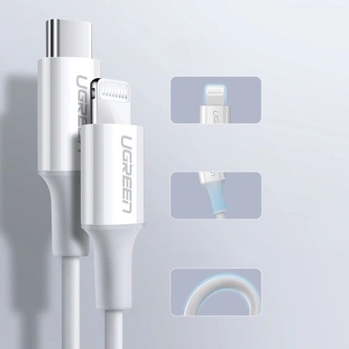 Kup Cablul UGREEN US171 USB-C - Lightning MFi 3A 1.5m alb - UGR1290WHT - {ean13} - Sklep Home Screen