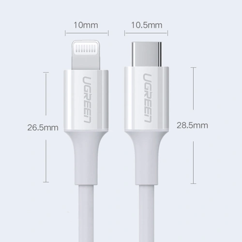 Kup Cablul UGREEN US171 USB-C - Lightning MFi 3A 1.5m alb - UGR1290WHT - {ean13} - Sklep Home Screen