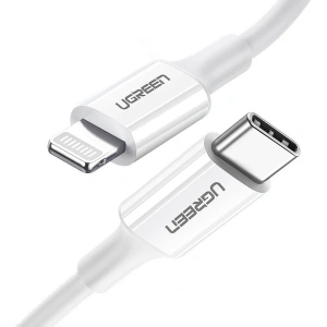 Kabel UGREEN US171 USB-C - Lightning MFi 3A 0.5m biały