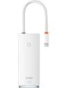 Hub 6-in-1 Baseus Lite Series, USB-C zu 2x USB 3.0 + HDMI + USB-C + TF/SD (weiß)