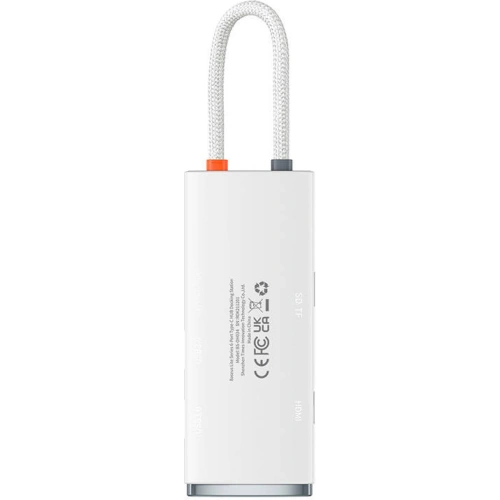 Kup Hub 6-in-1 Baseus Lite Series, USB-C zu 2x USB 3.0 + HDMI + USB-C + TF/SD (weiß) - BSU3373WHT - {ean13} - Sklep Home Screen