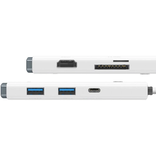 Kup Hub 6-in-1 Baseus Lite Series, USB-C zu 2x USB 3.0 + HDMI + USB-C + TF/SD (weiß) - BSU3373WHT - {ean13} - Sklep Home Screen