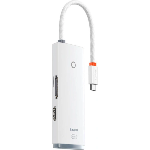 Kup Hub 6-in-1 Baseus Lite Series, USB-C zu 2x USB 3.0 + HDMI + USB-C + TF/SD (weiß) - BSU3373WHT - {ean13} - Sklep Home Screen