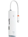 Kup Hub 6-in-1 Baseus Lite Series, USB-C zu 2x USB 3.0 + HDMI + USB-C + TF/SD (weiß) - BSU3373WHT - {ean13} - Sklep Home Screen