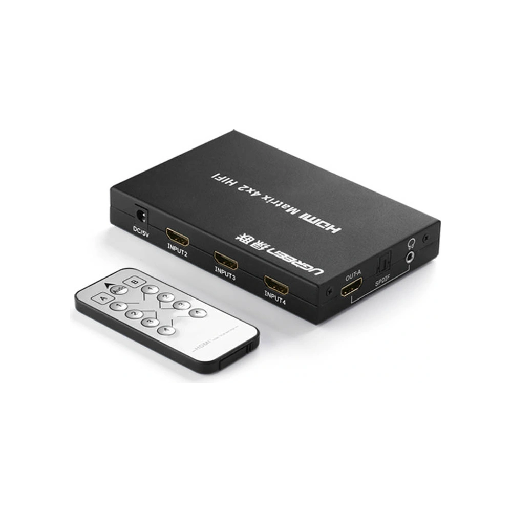 Rozdzielacz/switch UGREEN 4x HDMI (wejście) do 2x HDMI (wyjście) 4K/FullHD czarny