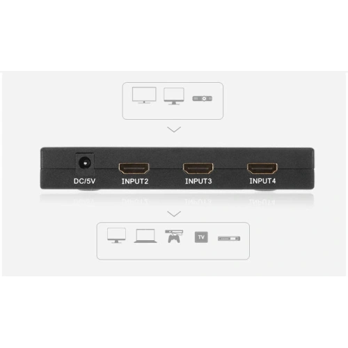 Buy UGREEN signal splitter 4x HDMI (input) to 2x HDMI (output) switch splitter switch 4K / FullHD black - UGR1297BLK - {ean13} - Home Screen Store Europe