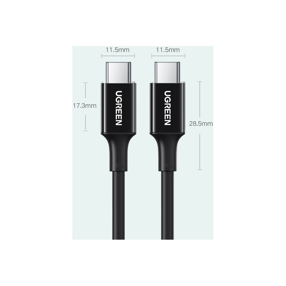 Kabel UGREEN US300 USB-C - USB-C PD 100W 5A 2m biały
