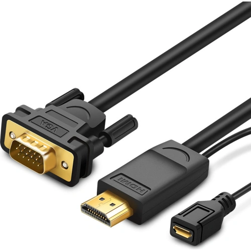 Kup UGREEN MM101 HDMI - VGA átalakító microUSB táplálással 1.5m fekete - UGR1301BLK - {ean13} - Sklep Home Screen