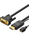 UGREEN MM101 HDMI - VGA átalakító microUSB táplálással 1.5m fekete