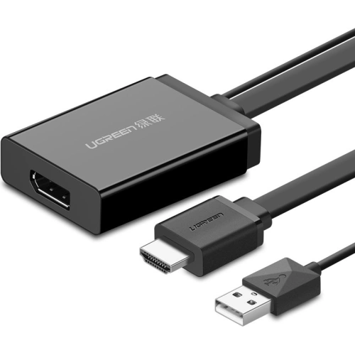 Kup Jednosměrný adaptér UGREEN MM107 HDMI (samec) - Display Port (samice) + USB (pro napájení) 0,5m černý - UGR1305BLK - {ean13} - Sklep Home Screen