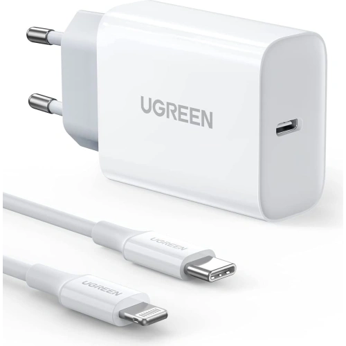 Kup Netzteil UGREEN USB-C Power Delivery 20W + USB-C-auf-Lightning-Kabel MFI weiß - UGR1307WHT - {ean13} - Sklep Home Screen