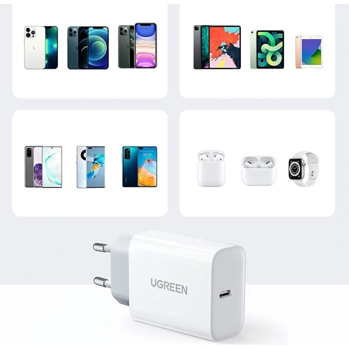 Kup Netzteil UGREEN USB-C Power Delivery 20W + USB-C-auf-Lightning-Kabel MFI weiß - UGR1307WHT - {ean13} - Sklep Home Screen