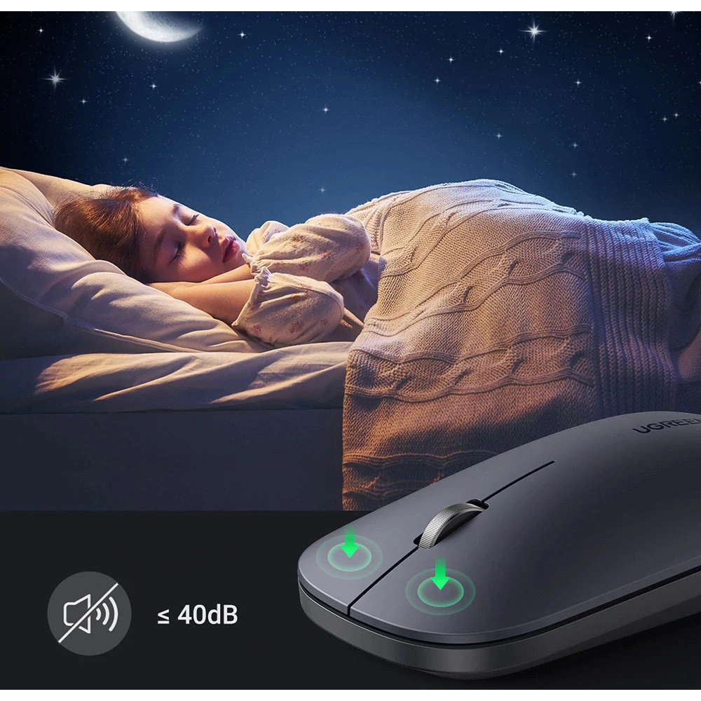 Mysz bezprzewodowa UGREEN MU001 USB zielony