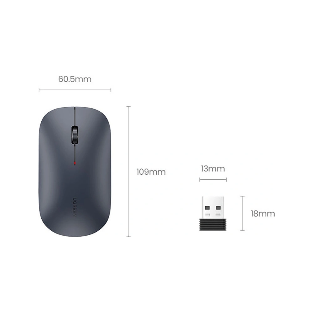 Mysz bezprzewodowa UGREEN MU001 USB zielony