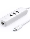 UGREEN CM416 4-in-1 USB HUB Type C - 3x USB Type A 3.1 Gen 1 + RJ45 PD white